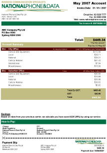 Sample Bill Page 1