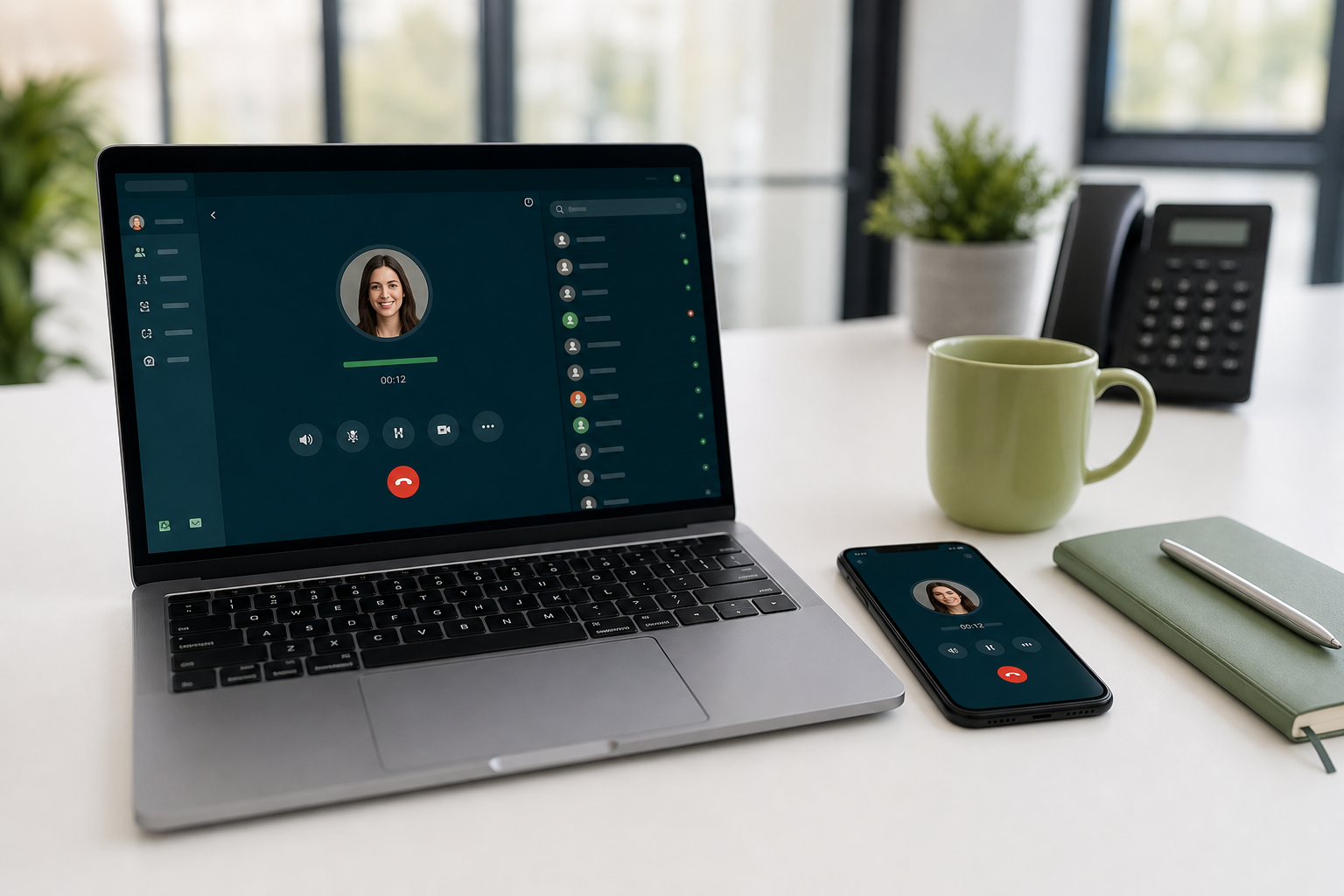 Hosted business phone on desktop and mobile
